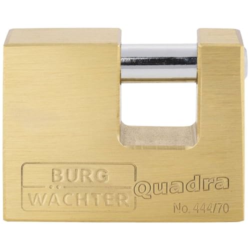 Burg Wächter Bügelschloss 444 70 Quadra Zylinder-Vorhangschloss , messing, 12,0 x 22,0 x 16,5 mm von Burg Wächter