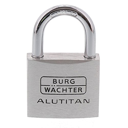 Burg-Wächter Vorhangschloss, Vorhängeschloss mit Schlüssel, Duo Set, 6,5 mm Bügelstärke, massives Aluminiumschloss, Innenwerk rostfrei, Gehärtet, Alutitan Duo 770 40 SB von Burg Wächter