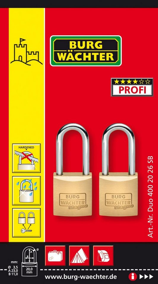Burg Wächter Vorhängeschloss Burg Wächter Vorhangschlösser Duo Burg Wächter Vorhängeschloss Burg Wächter Vorhangschlösser Duo von Burg Wächter