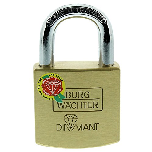 Burg-Wächter Vorhängeschloss, Diamant D 600 40 SB, inkl. 2 Schlüssel, Bügelstärke: 7,5 mm von Burg Wächter