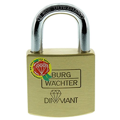 Burg-Wächter Vorhängeschloss, Diamant D 600 40 SB, inkl. 2 Schlüssel, Bügelstärke: 7,5 mm von BURG-WÄCHTER