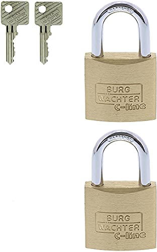 Burg Wächter Vorhängeschloss, 2er-Set, 5 mm Bügelstärke, 4 Schlüssel, Duo 222 30 SB, Bügelstärke: 5,0 mm / Höhe : 35,3 mm von Burg Wächter