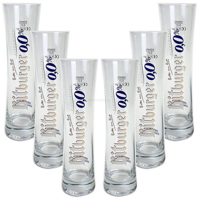 Burg Bierglas Bitburger Alkoholfrei Bierglas - Glas / Gläser Set - 4x Biergläser von Burg