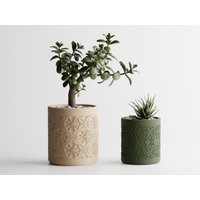 Blumentopf Mit Floralen Mustern - 2 Varianten | Dekorativer Pflanztopf Im Barock- & Blumenstil 3D-Druck, Handgemacht von BurgWerk3D
