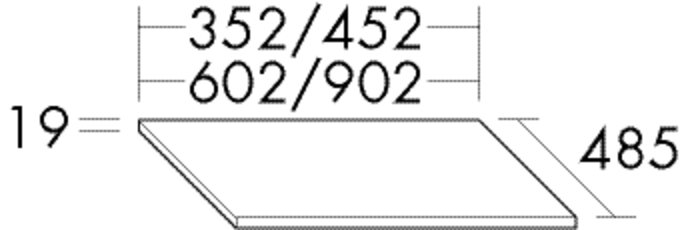 Burgbad Ablageplatte Sys30 PG1 19x...x485 Basaltgrau Matt, APDI999F1720 APDI999F1720 von Burgbad