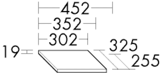 Burgbad Ablageplatte Sys30 PG2 19x450x255 Basaltgrau Matt Rahmen, APDO045F2225 APDO045F2225 von Burgbad
