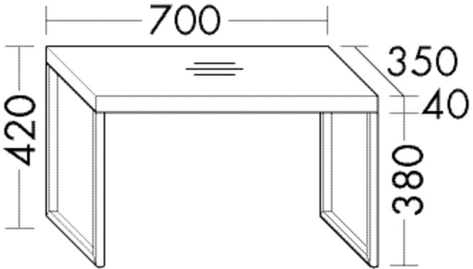 Burgbad Bank Coco HGL 340x700x350 Anthrazit Hochglanz, BANB070F3461 BANB070F3461 von Burgbad