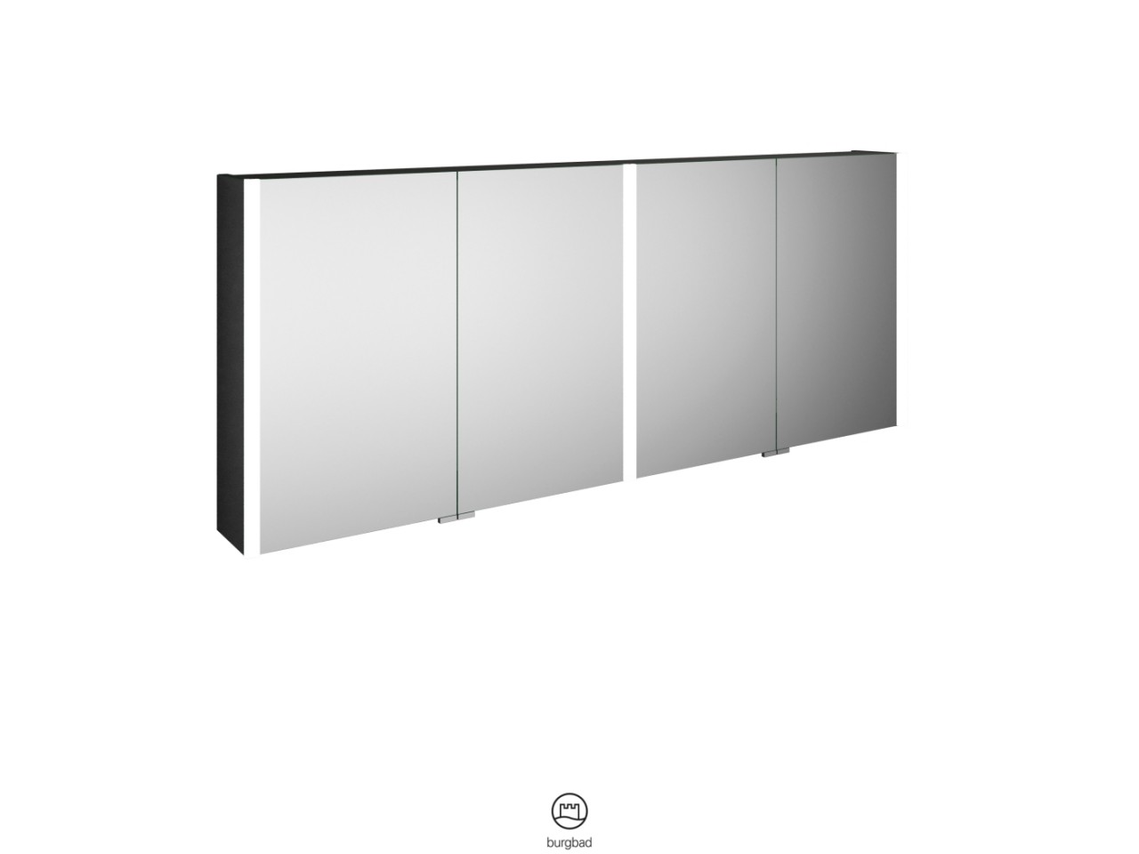 Burgbad Cube Spiegelschrank mit vertikaler LED-Beleuchtung SPFX160, 640x1592x165 Cube PG1 SPFX160PN458 von Burgbad