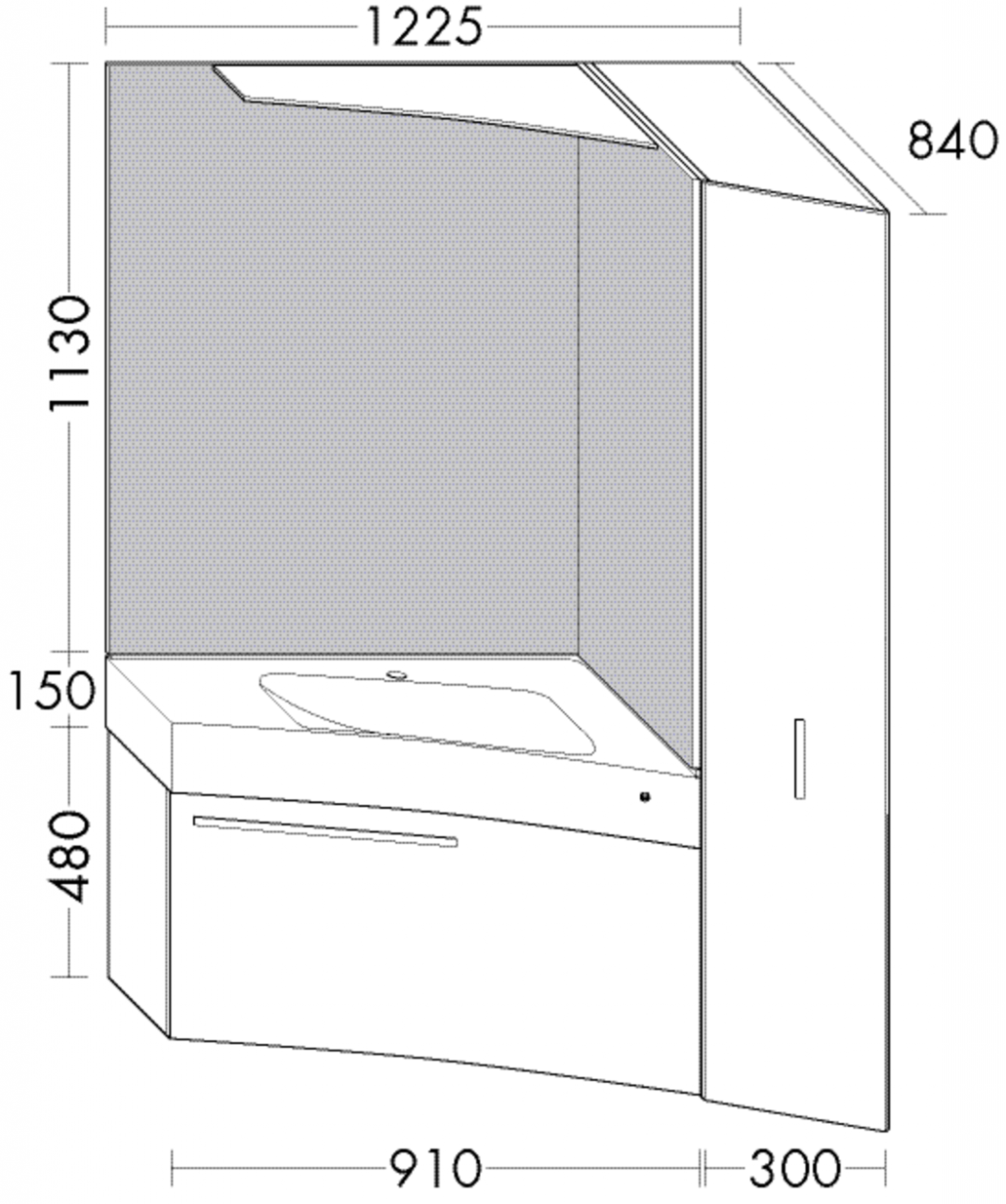 Burgbad Ecklösung Sys30 PG2 1760x1225x840 Marone Dek. Trüffel Rahmen, SFJO123RF2231 SFJO123RF2231 von Burgbad