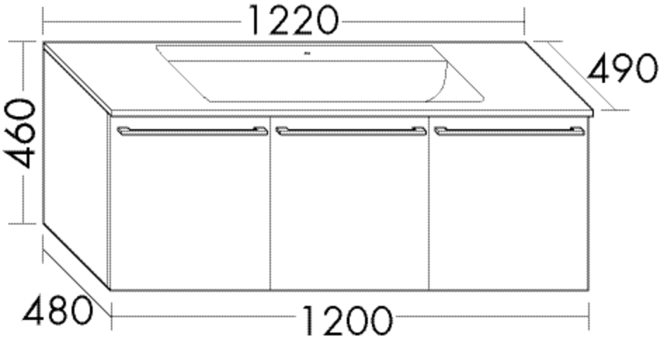 Burgbad Glas-Waschtisch und Waschtischunterschrank Bel Eiche Dek. Flanelle/dkl.gr. HGL, SEUH122F217 SEUH122F2171A0121 von Burgbad