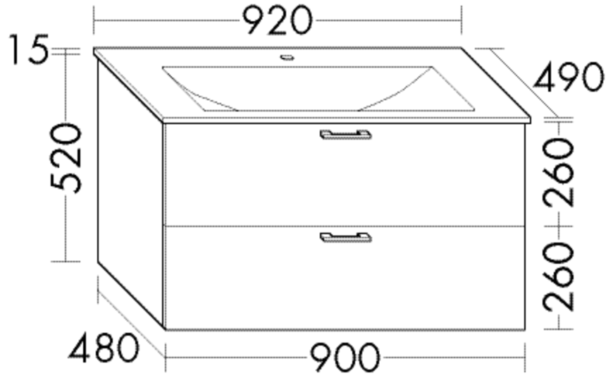 Burgbad Glas-Waschtisch und Waschtischunterschrank Sys30 PG1 Frassino Dekor Cappuccino/Weiß, SFGT09 SFGT092F3160A0070 von Burgbad