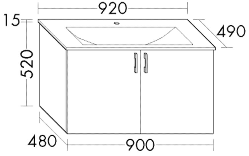 Burgbad Glas-Waschtisch und Waschtischunterschrank Sys30 PG1 Weiß Matt/Weiß, SFGP092F1719A0070 SFGP092F1719A0070 von Burgbad