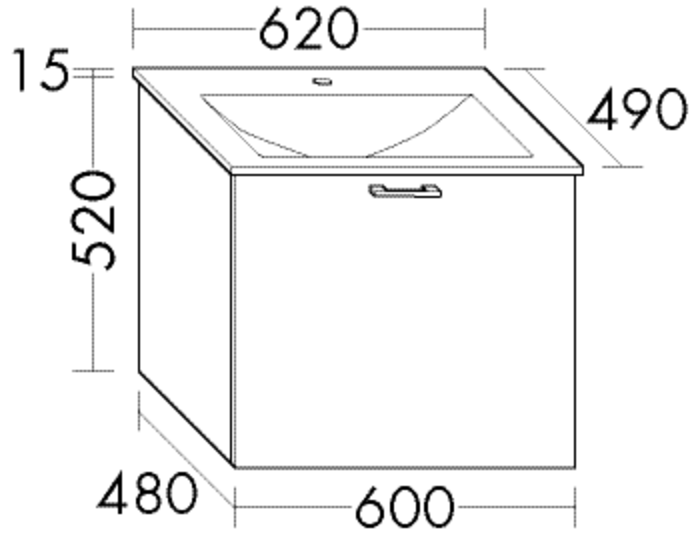 Burgbad Glas-Waschtisch und Waschtischunterschrank Sys30 PG2 Eiche Dekor Flanelle Rahmen/Weiß, SFGR SFGR062F2235A0070 von Burgbad