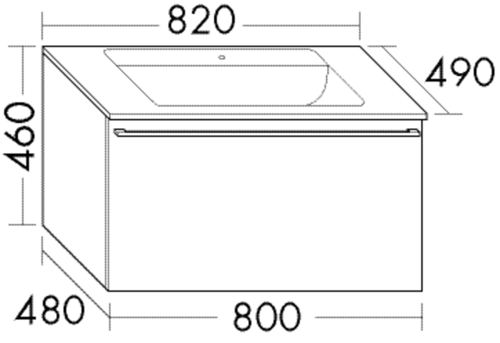 Burgbad Glas-Waschtisch und Waschtischunterschrank bel Melamin Tectona Dekor Zimt/Weiß, SEUI082F342 SEUI082F3427A0070 von Burgbad