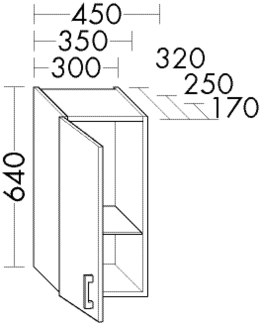 Burgbad Hängeschrank Sys30 PG1 640x350x170 Eiche Dekor Flanelle, HF3547RF2239 HF3547RF2239 von Burgbad