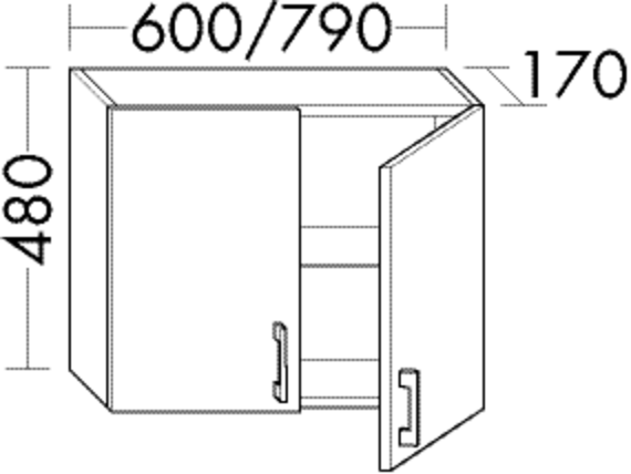 Burgbad Hängeschrank Sys30 PG2 480x600x170 Weiß Hochglanz Rahmen, OSJT060F2223 OSJT060F2223 von Burgbad