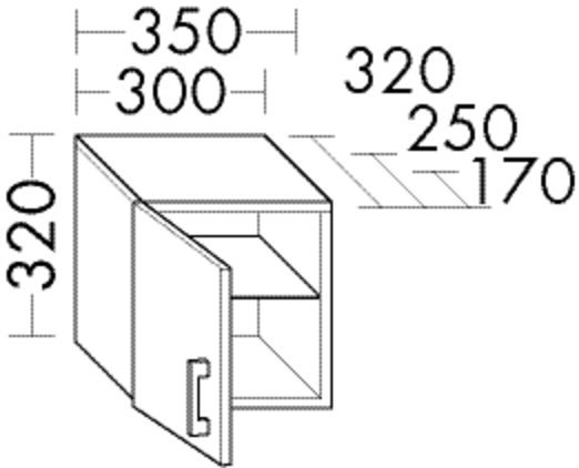 Burgbad Hängeschrank Sys30 PG4 320x350x320 Eiche Fineline Hell, H3542LF3444 H3542LF3444 von Burgbad