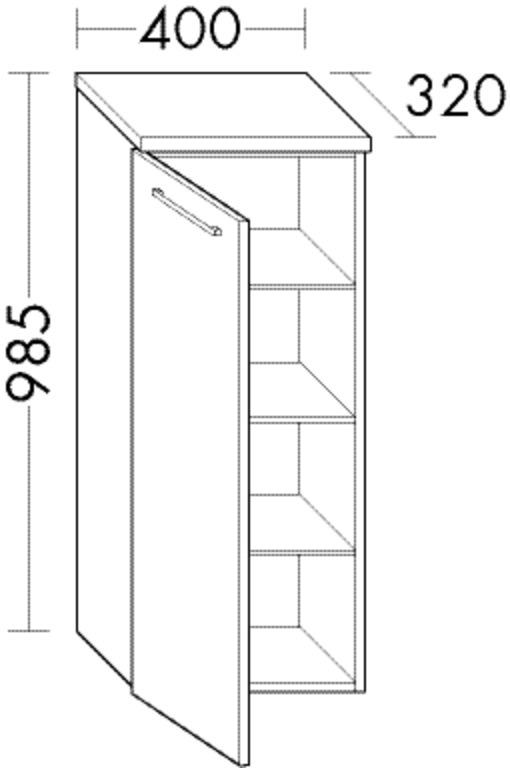 Burgbad Halbhochschrank Crono HGL 985x400x320 Nussbaum Natur, SEUN040RF1808 SEUN040RF1808 von Burgbad