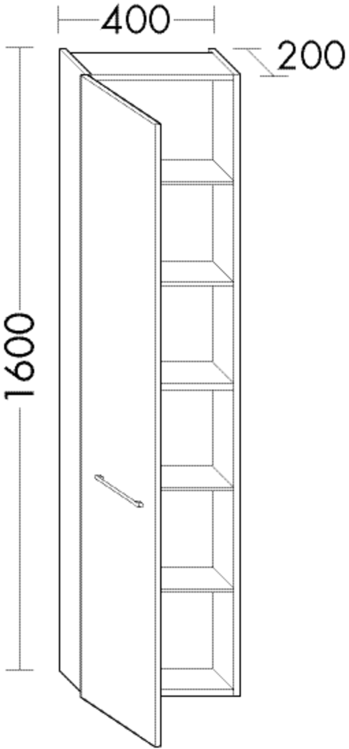 Burgbad Hochschrank Crono HGL 1600x400x200 Eiche Natur, HSGM040RF1806 HSGM040RF1806 von Burgbad