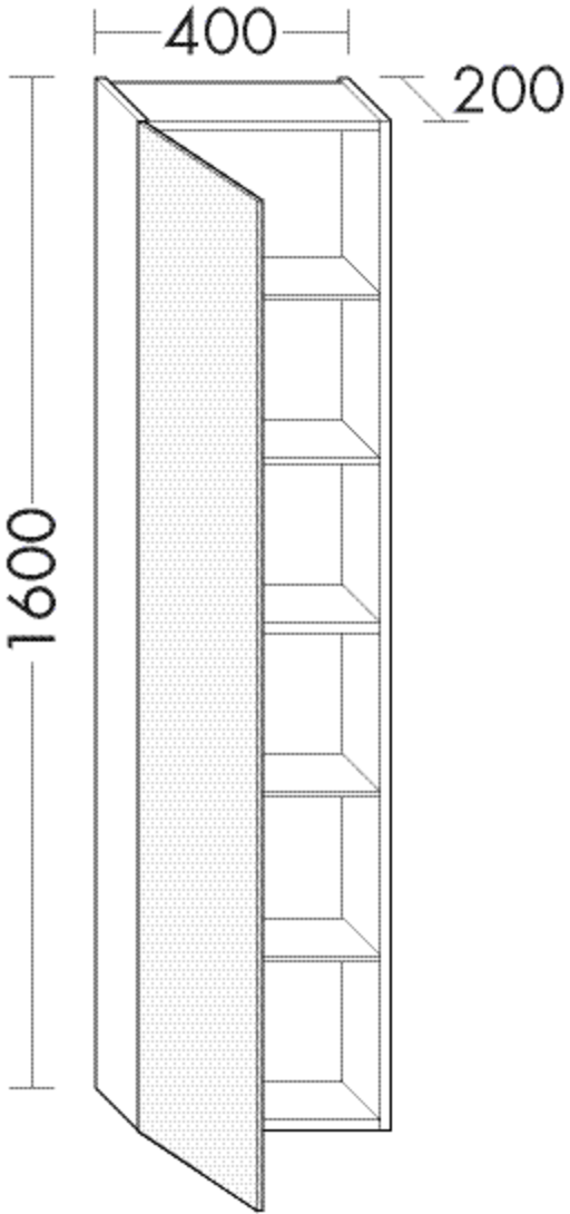 Burgbad Hochschrank Crono HGL 1600x400x200 Nussbaum Natur, HSAH040RF1808 HSAH040RF1808 von Burgbad