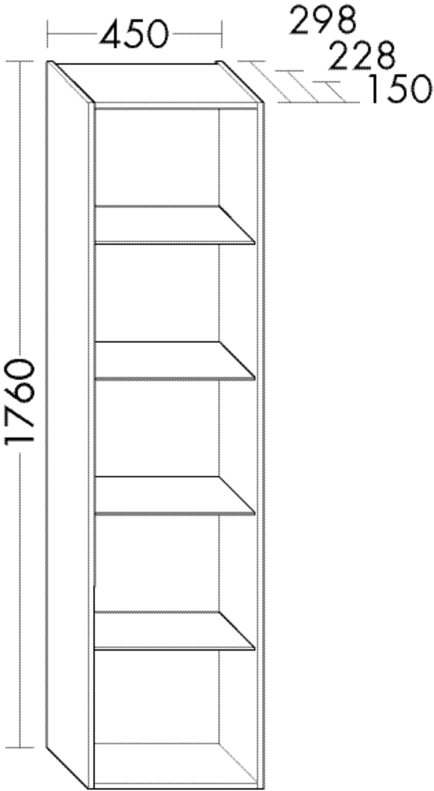 Burgbad Hochschrank Sys30 PG1 1760x450x228 Tectona Dekor Zimt, HSM4515F3423 HSM4515F3423 von Burgbad