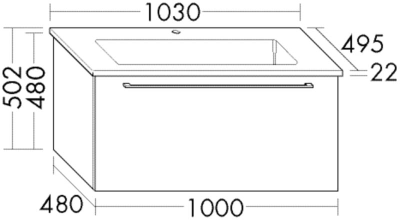 Burgbad Keramik-Waschtisch und Waschtischunterschrank Bell Matt Dunkelgrau Matt/Alpinweiss, SEZW103F SEZW103F2083C0001 von Burgbad