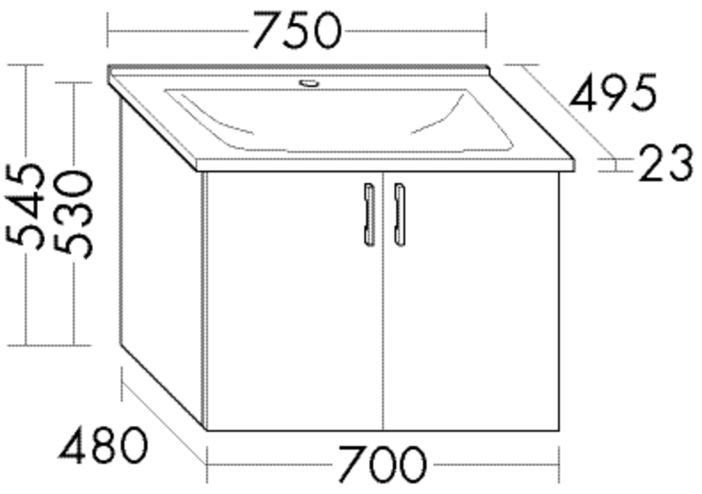 Burgbad Keramik-Waschtisch und Waschtischunterschrank Sys30 PG1 Tectona Dekor Zimt/Alpinweiss, SFFL0 SFFL075F3423C0001 von Burgbad