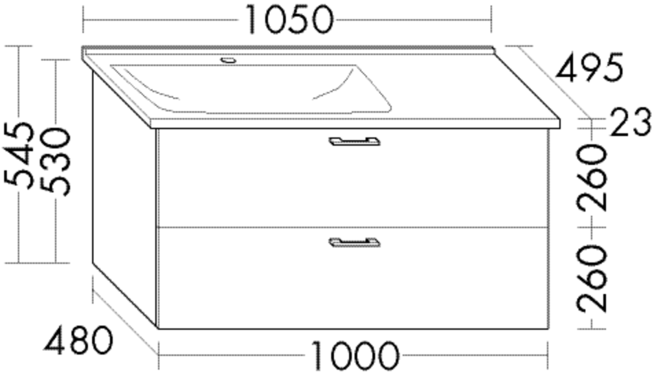 Burgbad Keramik-Waschtisch und Waschtischunterschrank Sys30 PG1 Weiß Matt/Alpinweiss, SFFN105RF1719C SFFN105RF1719C0001 von Burgbad