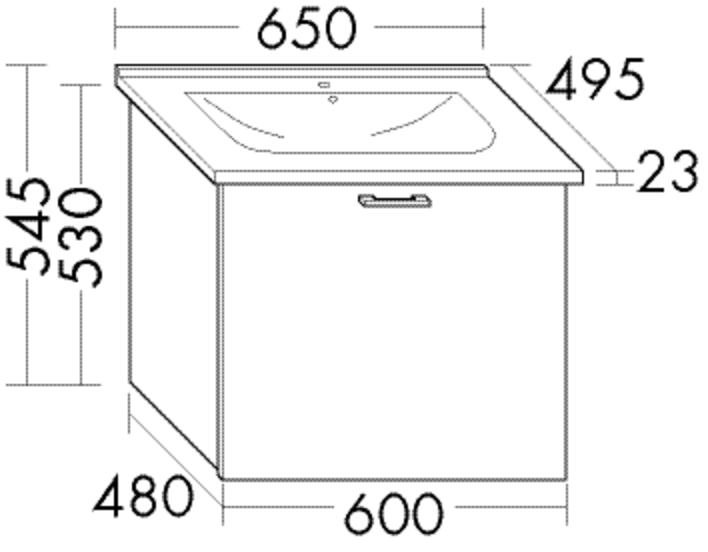 Burgbad Keramik-Waschtisch und Waschtischunterschrank Sys30 PG2 Eiche Dekor Merino Rahmen/Alpinweiss SEXG065F2754C0001 von Burgbad