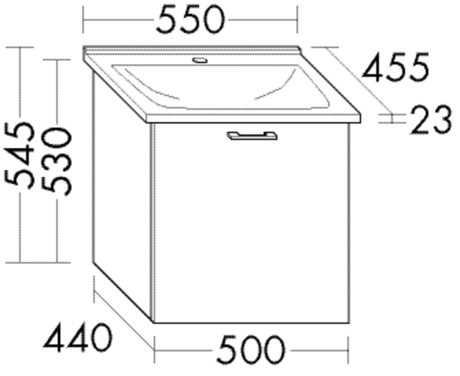 Burgbad Keramik-Waschtisch und Waschtischunterschrank Sys30 PG3 Eiche Dekor Toffee/Alpinweiss, SFFM0 SFFM055F3166C0001 von Burgbad