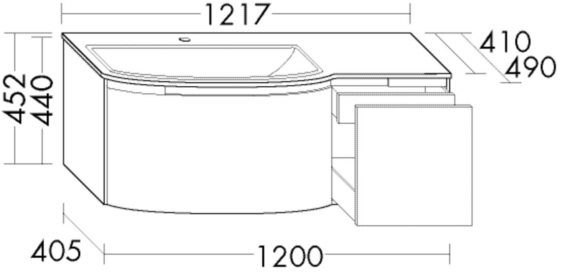 Burgbad Keramik-Waschtisch und Waschtischunterschrank YSO PG2 HGL Eiche Natur/Alpinweiss, SFIH121RF2 SFIH121RF2178C0001 von Burgbad