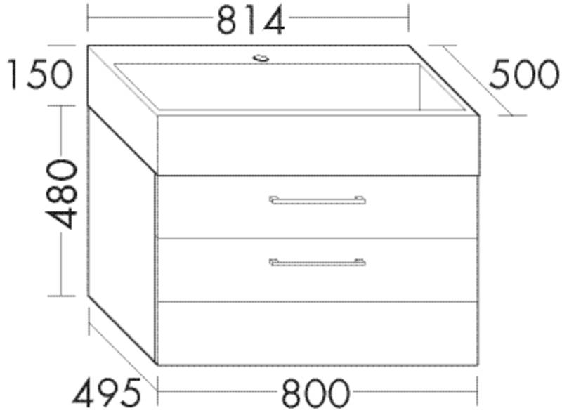 Burgbad Mineralguss-Waschtisch und Waschtischunterschrank Crono HGL Weiß Hochglanz/Weiß Velvet, SEU SEUU081F1796C0037 von Burgbad