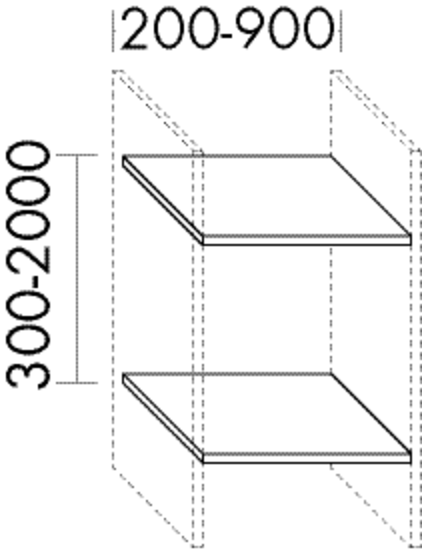 Burgbad Offenes Fach inklusive Glaseinlegeböden Sys30 PG2 480x600x150 Eiche Dekor Flanelle Rahmen, O OW0960F2235 von Burgbad