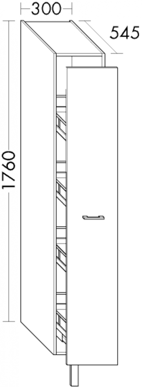 Burgbad Raumteiler Sys30 PG1 1760x300x545 Eiche Dekor Flanelle, HSGK030F2239 HSGK030F2239 von Burgbad