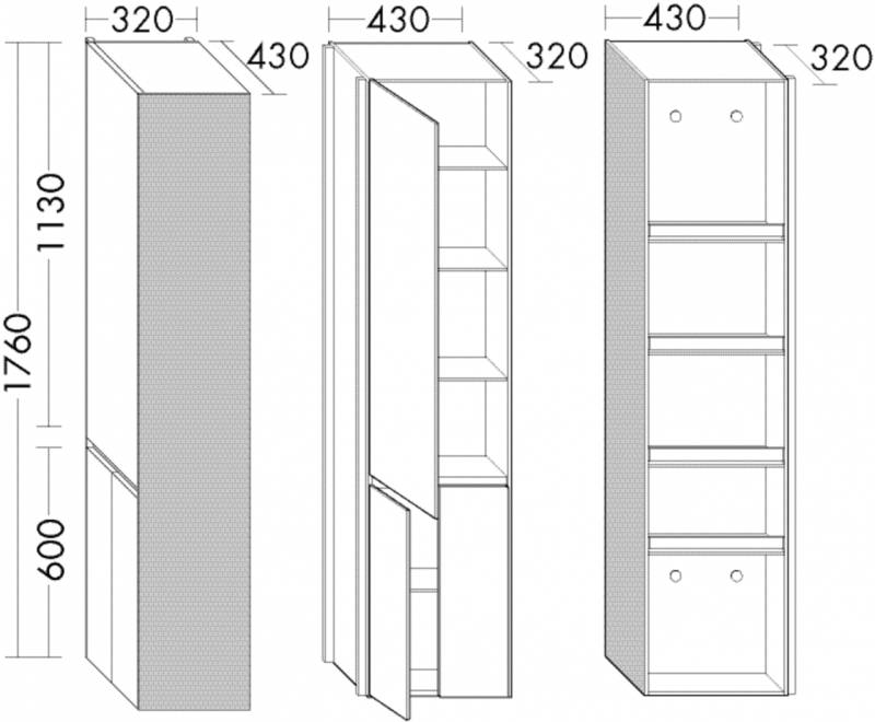 Burgbad Raumteiler YSO PG1 Matt 1760x320x430 Anthrazit Matt , HSHA058LF2137 HSHA058LF2137 von Burgbad