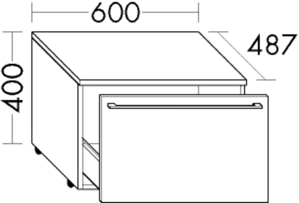 Burgbad Rollcontainer Bel 400x600x487 Marone Dekor Trüffel, RCAG060F1737 RCAG060F1737 von Burgbad