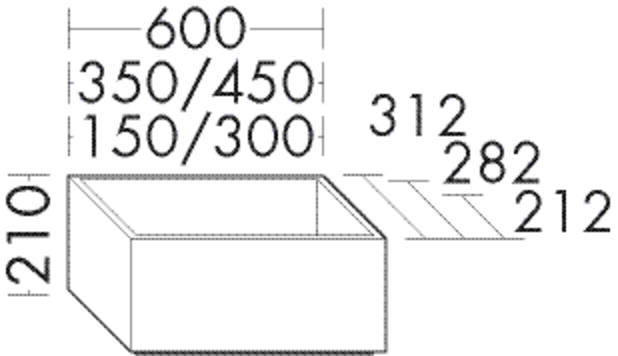 Burgbad Sockel Sys30 PG1 210x600x212 Marone Dekor Trüffel, SOAG060F1718 SOAG060F1718 von Burgbad