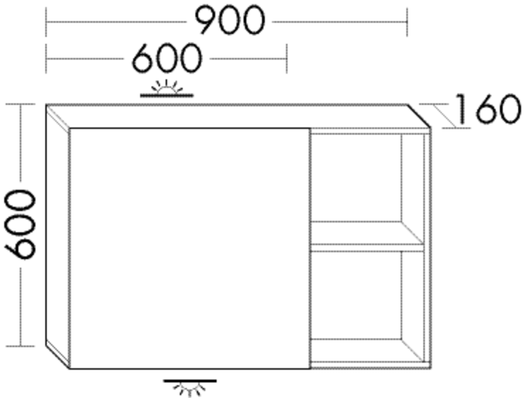 Burgbad Spiegelschrank Coco HGL 600x900x160 Nussbaum Natur, SPIL090LF2856 SPIL090LF2856 von Burgbad