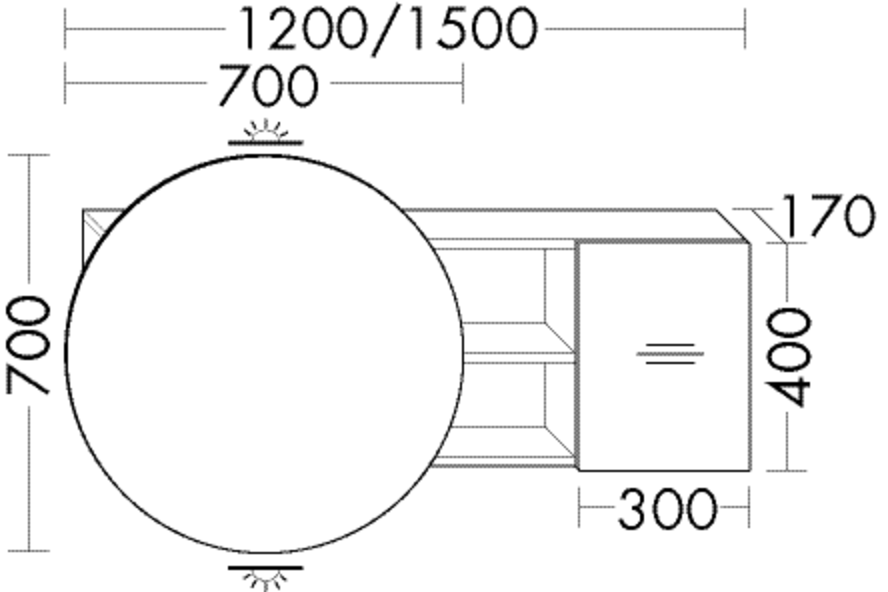 Burgbad Spiegelschrank Coco HGL 700x1500x170 Eiche Natur, SPIK150LF2853 SPIK150LF2853 von Burgbad