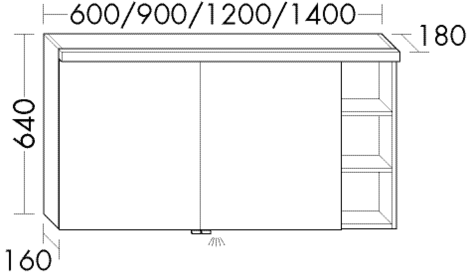 Burgbad Spiegelschrank Orell 640x900x180 Weiß Hochglanz, SPGI090LF1909 SPGI090LF1909 von Burgbad