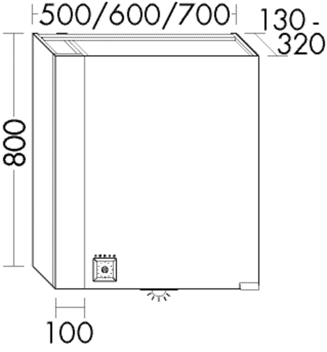 Burgbad Spiegelschrank RL40 Matt 800x700x130-320 Sand Matt, SS266_BR0700RF4802 SS266_BR0700RF4802 von Burgbad