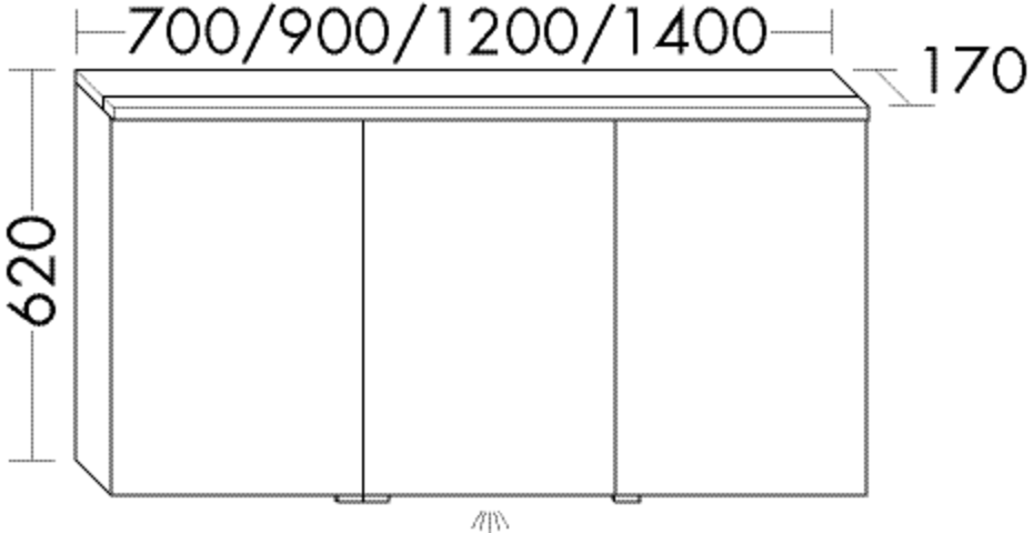 Burgbad Spiegelschrank Sys30 PG1 620x1500x170 Hacienda Schwarz, SPHN150LF2697 SPHN150LF2697 von Burgbad