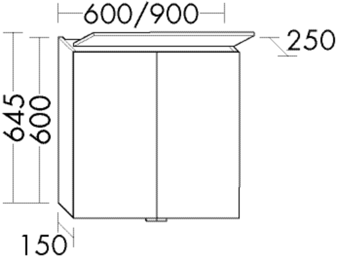 Burgbad Spiegelschrank Sys30 PG1 645x600x250 Tectona Dekor Zimt, SENN060F3423 SENN060F3423 von Burgbad