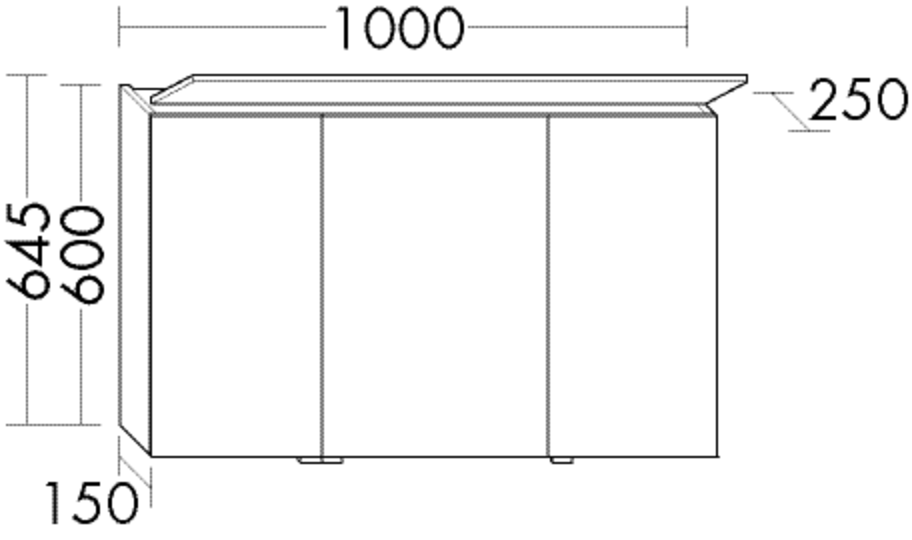 Burgbad Spiegelschrank Sys30 PG2 645x1000x250 Eiche Dekor Flanelle, SENO100RF2238 SENO100RF2238 von Burgbad