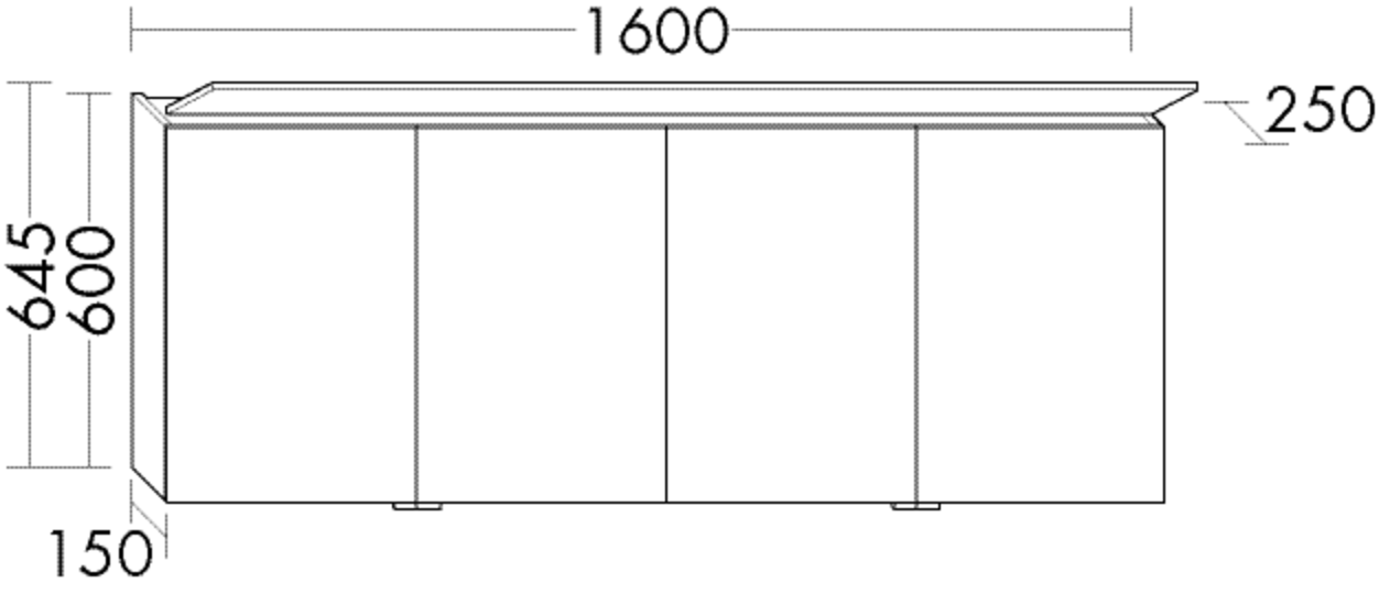 Burgbad Spiegelschrank Sys30 PG2 645x1600x250 Basaltgrau Matt, SENN160F2236 SENN160F2236 von Burgbad