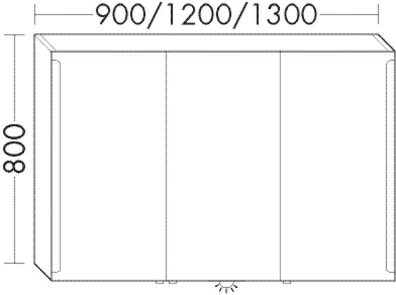 Burgbad Spiegelschrank Sys30 PG2 800x1300x170 Basaltgrau Matt Rahmen, SPEW130RF2225 SPEW130RF2225 von Burgbad