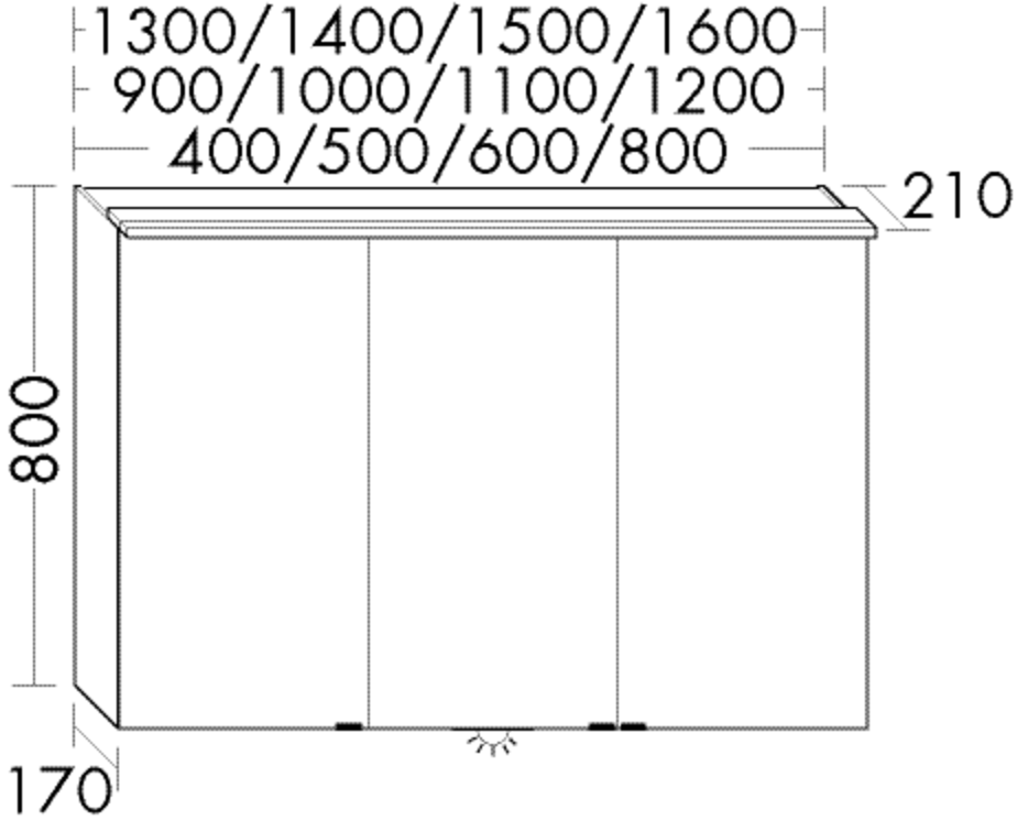 Burgbad Spiegelschrank Sys30 PG2 800x1300x210 Sys30 PG2, SPLE130L470 SPLE130L470 von Burgbad