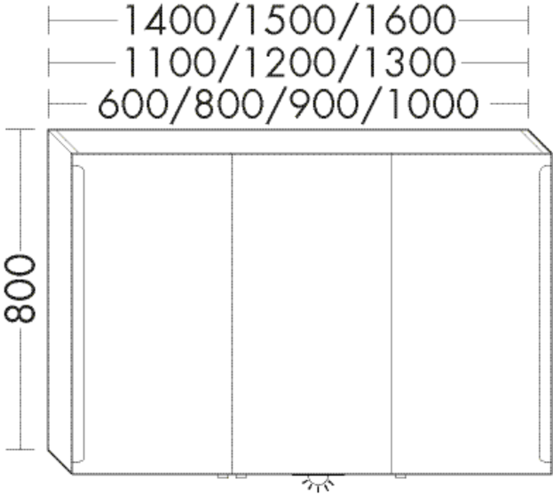 Burgbad Spiegelschrank Sys30 PG2 800x1600x170 Eiche Dekor Merino Rahmen, SPEW160F2754 SPEW160F2754 von Burgbad