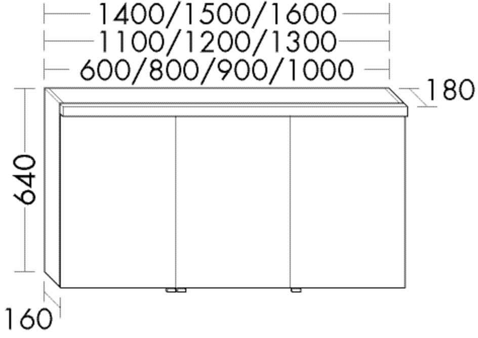 Burgbad Spiegelschrank Sys30 PG4 640x1600x180 Eiche Schwarz, SPLA160F3449 SPLA160F3449 von Burgbad