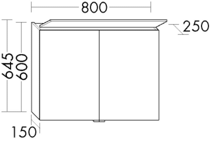 Burgbad Spiegelschrank Sys30 PG4 645x800x250 Eiche Natur, SENO080F3445 SENO080F3445 von Burgbad